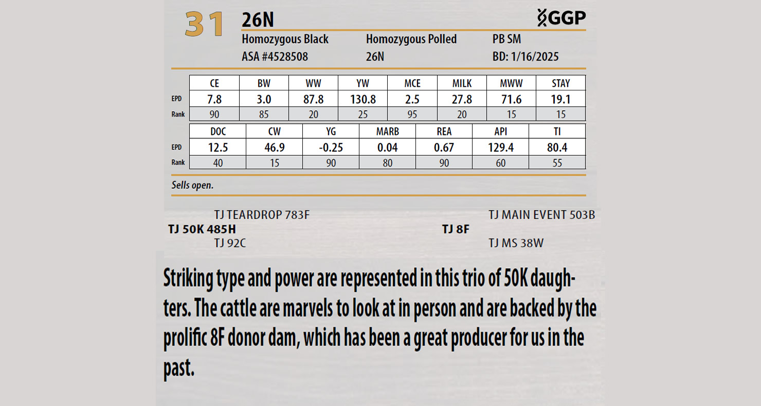 Lot 31: Triangle J Ranch - Harvest Select Female Sale | DVAuction