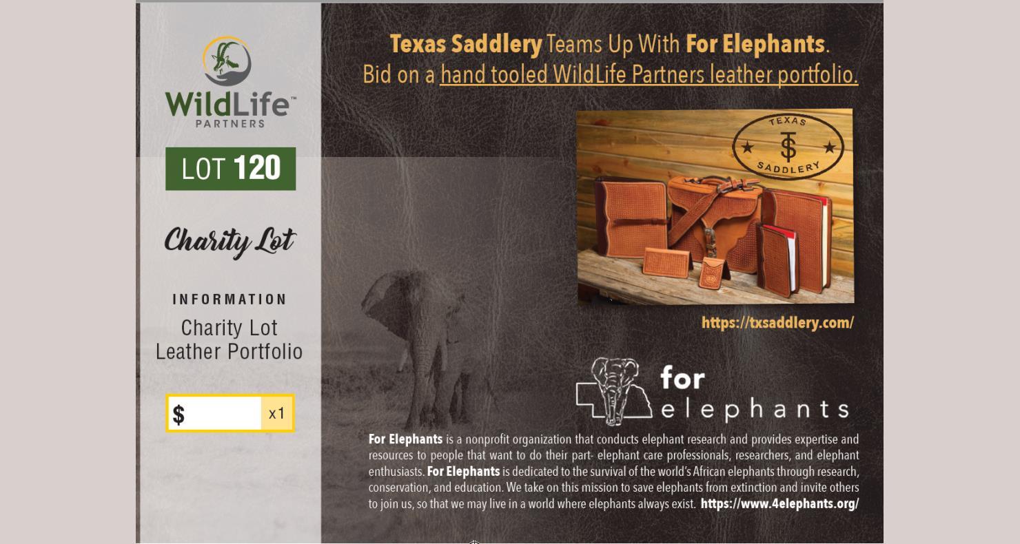 DVAuction Lot 120 WildLife Partners Super Exotic Wildlife Auction